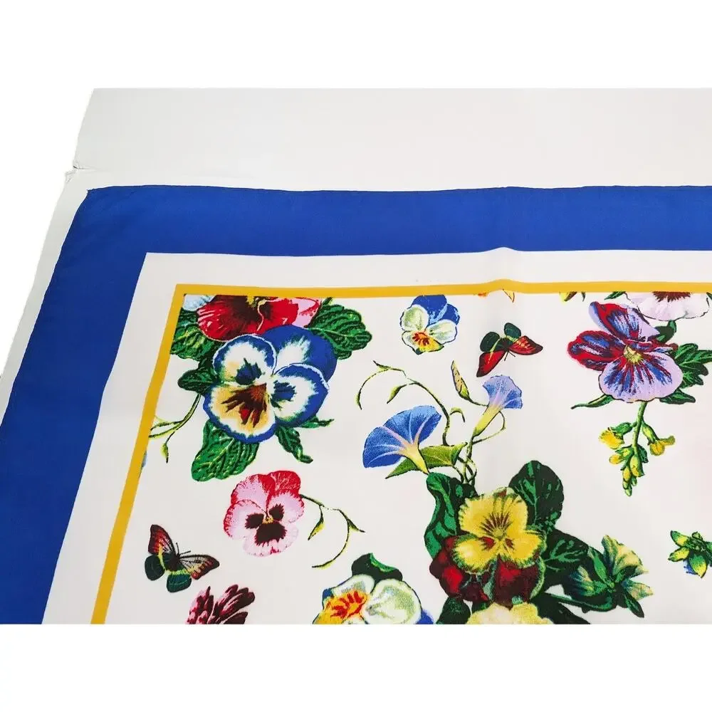 Louis Dell'Olio Scarf Floral Print Square Colorful Foulard Hair Neck